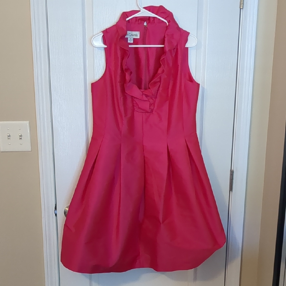 Sara Campbell Fuchsia Ruffled Formal Dress
